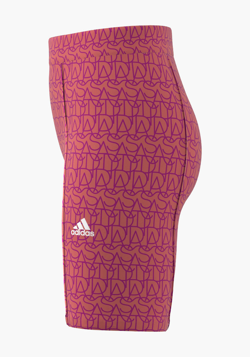 adidas All-Over Print Cycling Shorts with Elasticised Waistband-Bottoms-image-3