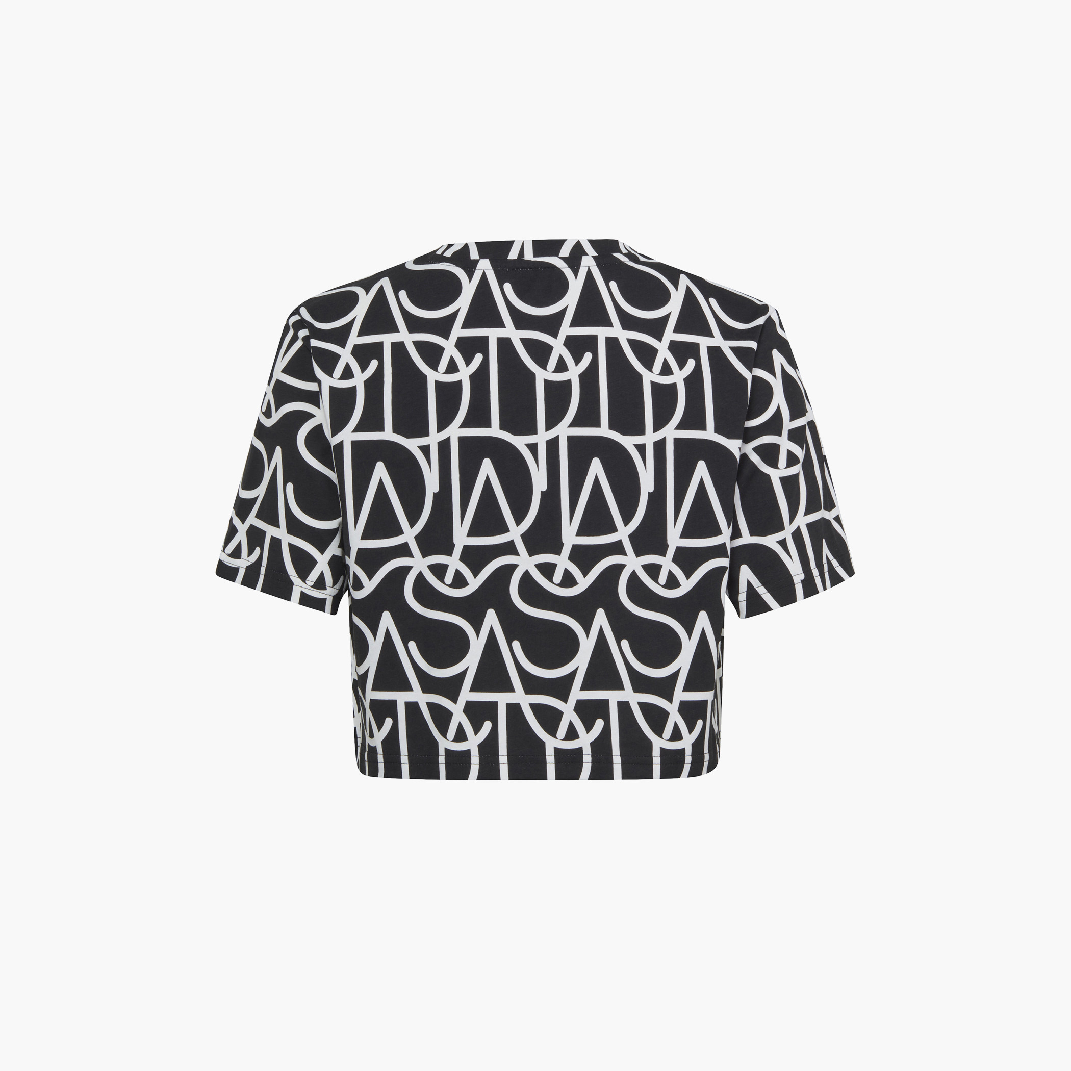 adidas All-Over Print Cropped T-shirt with Round Neck and Short Sleeves-girls-clothing-tshirts-image-2
