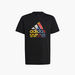 adidas Logo Print Round Neck T-shirt with Short Sleeves-Tops-thumbnail-0