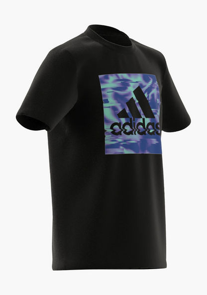 adidas Logo Print T-shirt with Short Sleeves-Tops-image-9