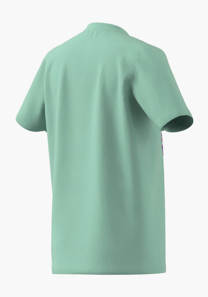 adidas Logo Print T-shirt with Short Sleeves-Tops-image-2