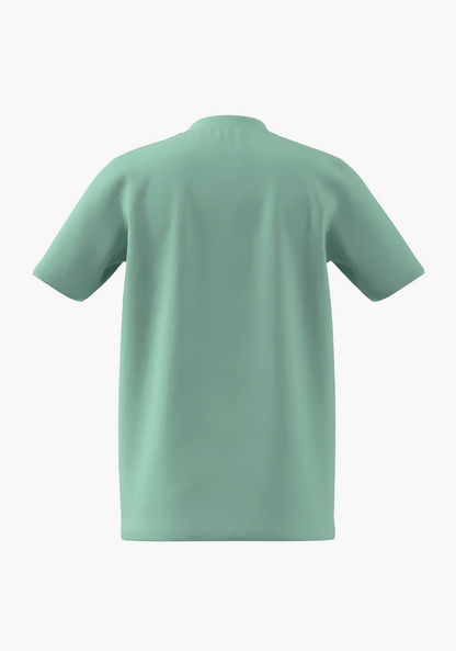adidas Logo Print T-shirt with Short Sleeves-Tops-image-3