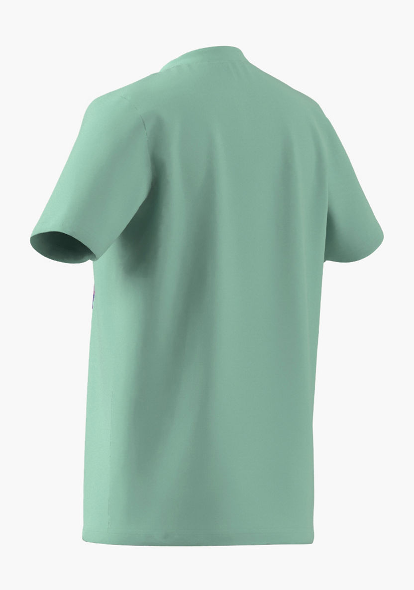 adidas Logo Print T-shirt with Short Sleeves-Tops-image-4