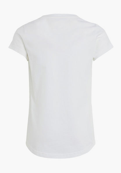 adidas Logo Print T-shirt with Short Sleeves and Round Neck-Tops-image-1
