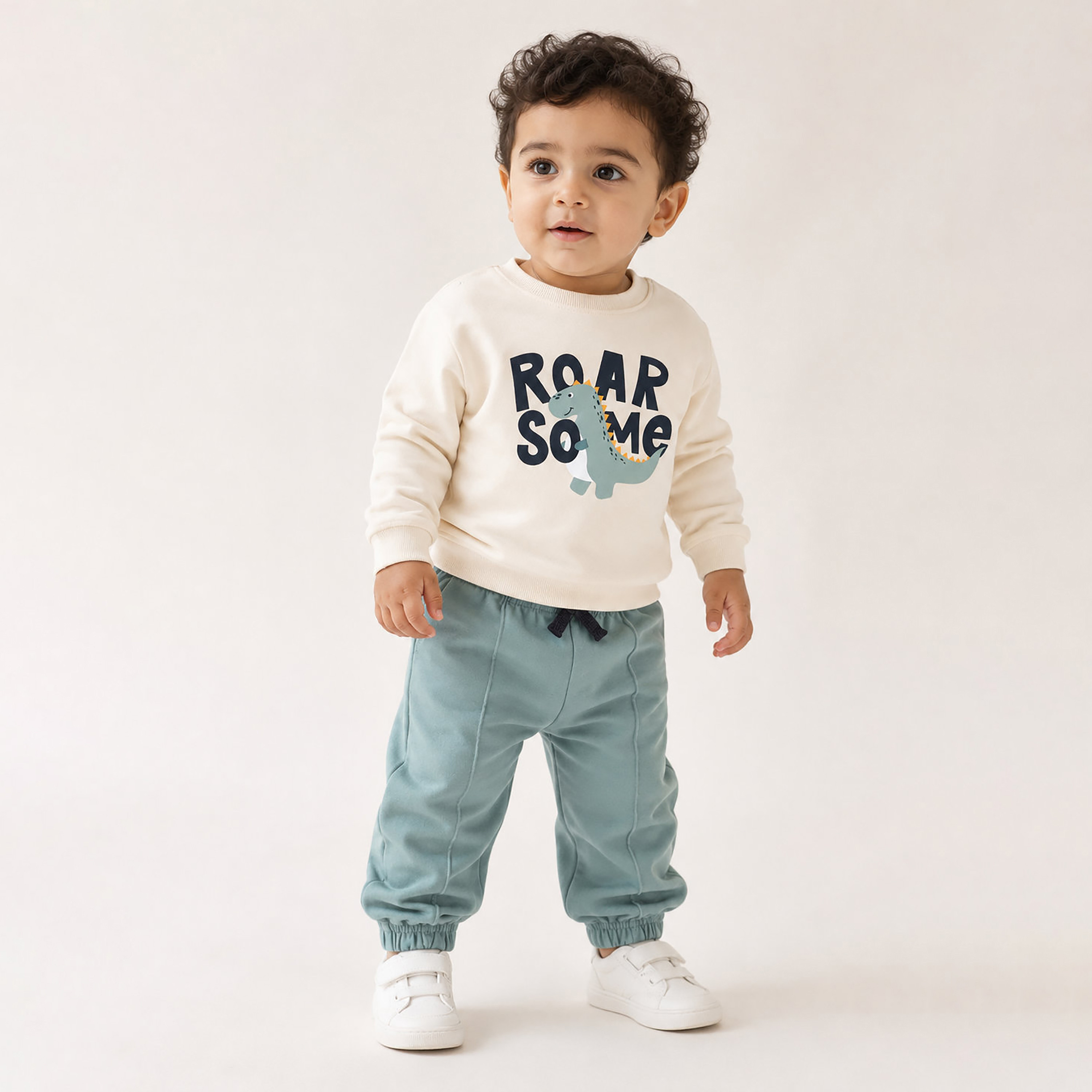 Victor and Jane 2-Piece Dino Roar Some Sweatshirt & Joggers Pants-baby-boys-clothing-setsandcoords-image-1