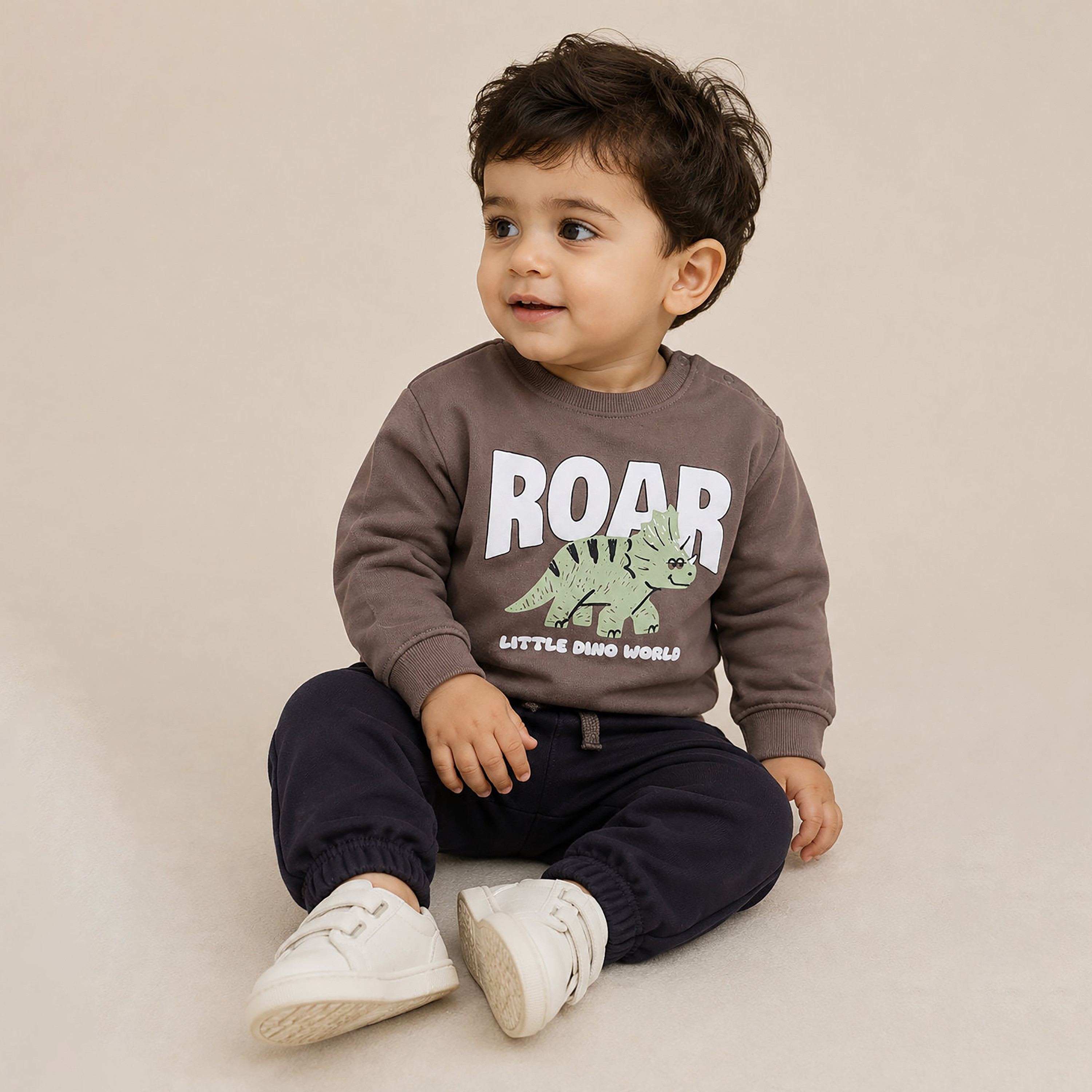 Victor and Jane 2-Piece Roar Little Dino World Sweatshirt & Joggers-baby-boys-clothing-setsandcoords-image-1