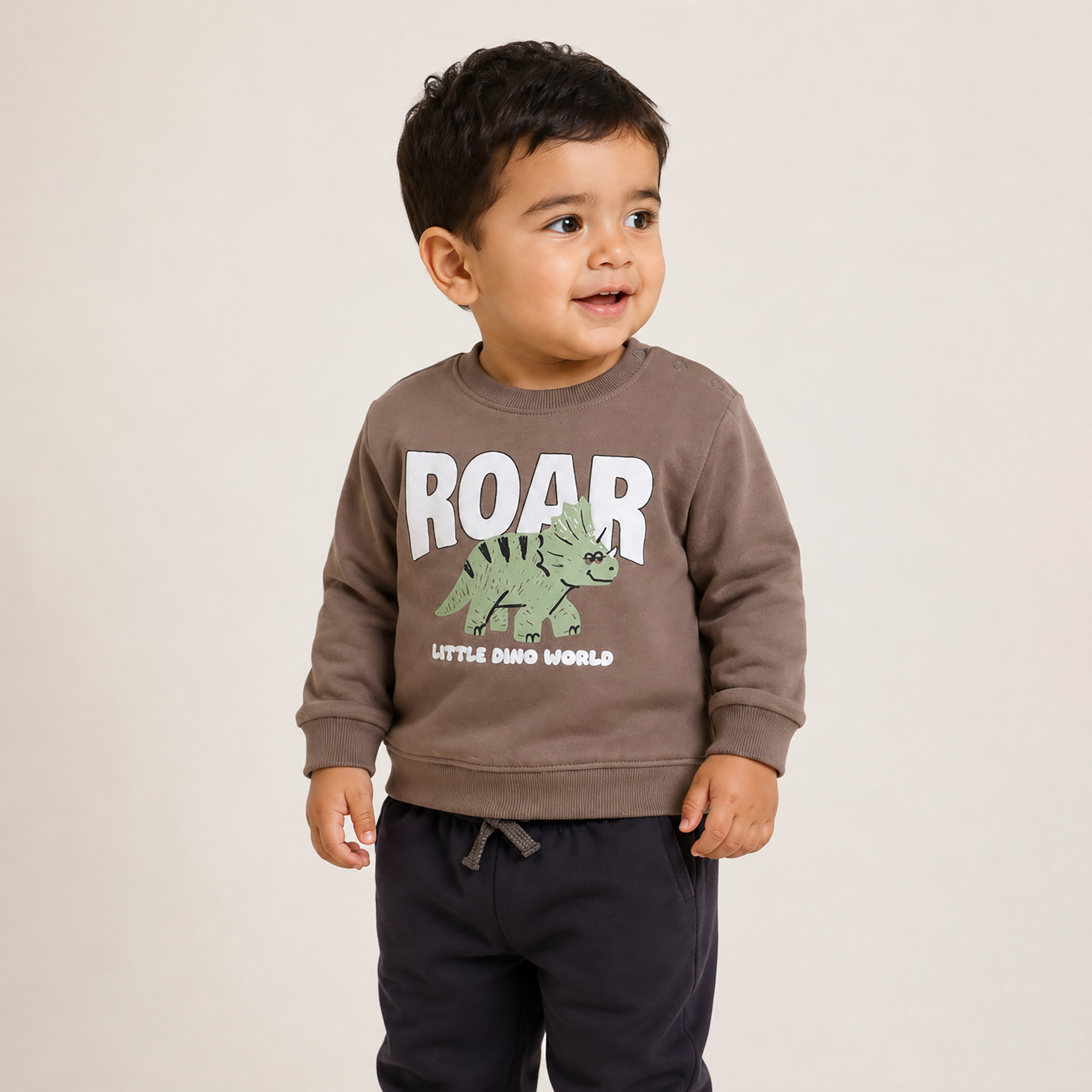 Victor and Jane 2-Piece Roar Little Dino World Sweatshirt & Joggers-baby-boys-clothing-setsandcoords-image-2