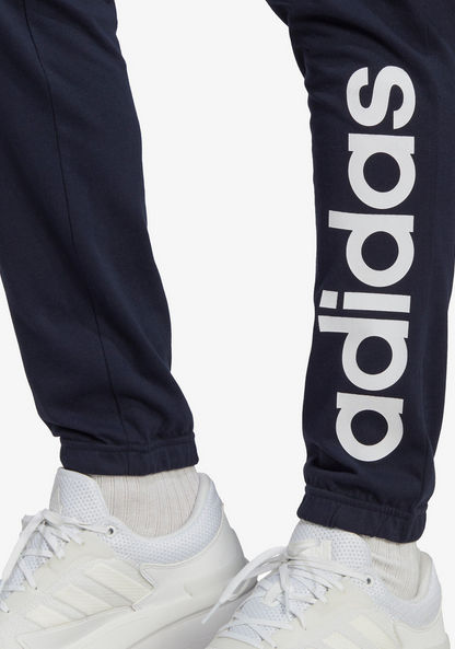 Adidas Logo Print Flexi Waist Joggers with Pockets-Bottoms-image-4