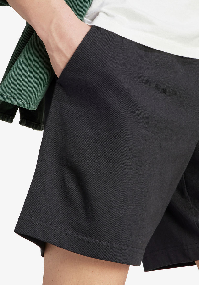 Adidas Logo Print Shorts with Drawstring Closure and Pockets-Bottoms-image-5