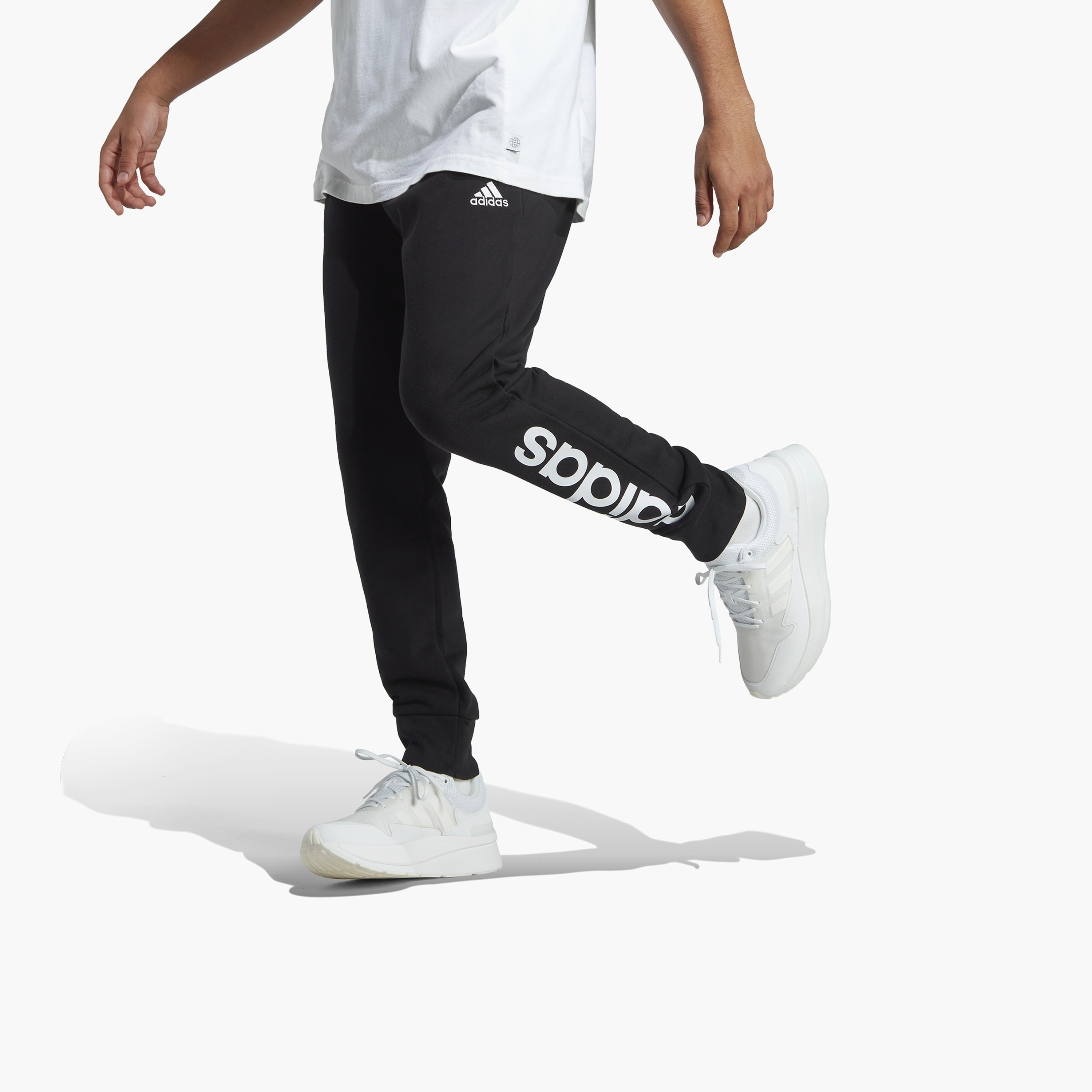 adidas Men's Essentials French Terry Tapered Cuff Logo Joggers IC0063 | OE-sports-men-clothing-bottoms-image-2