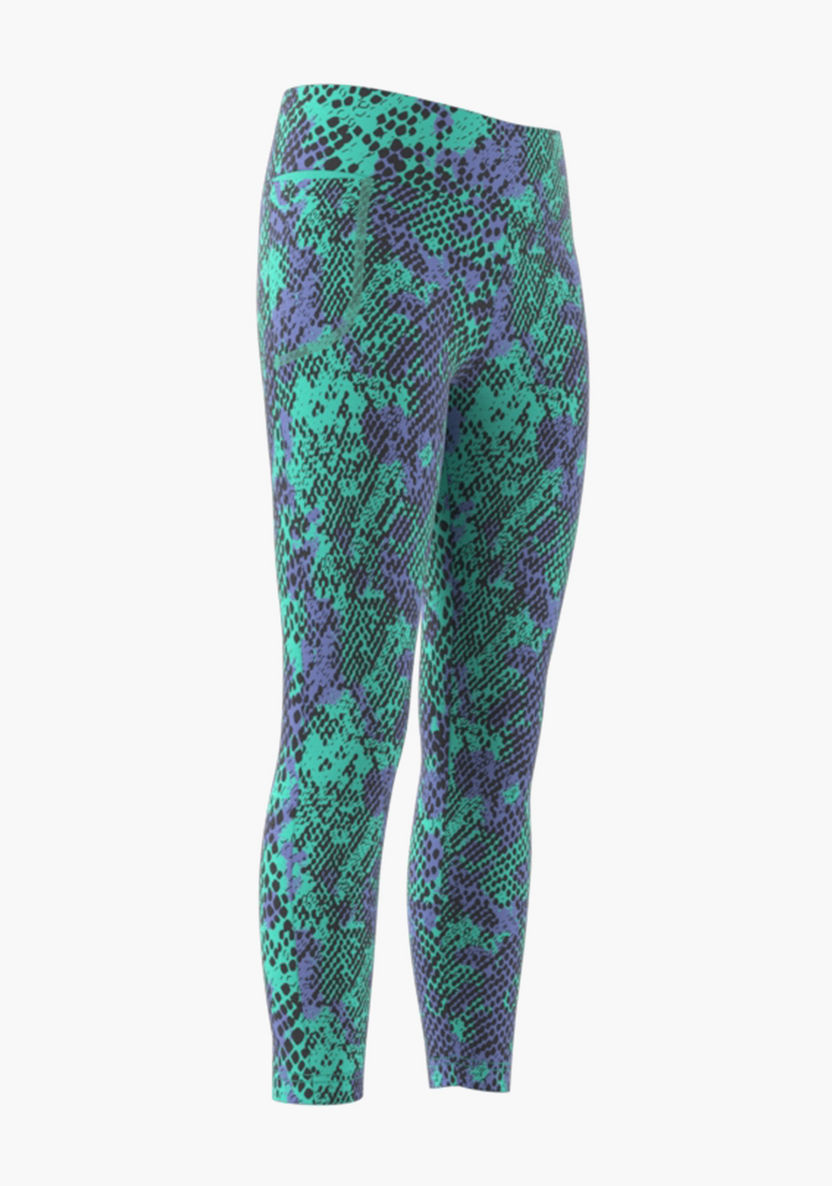 adidas All-Over Print Leggings with Elasticated Waistband-Bottoms-image-1