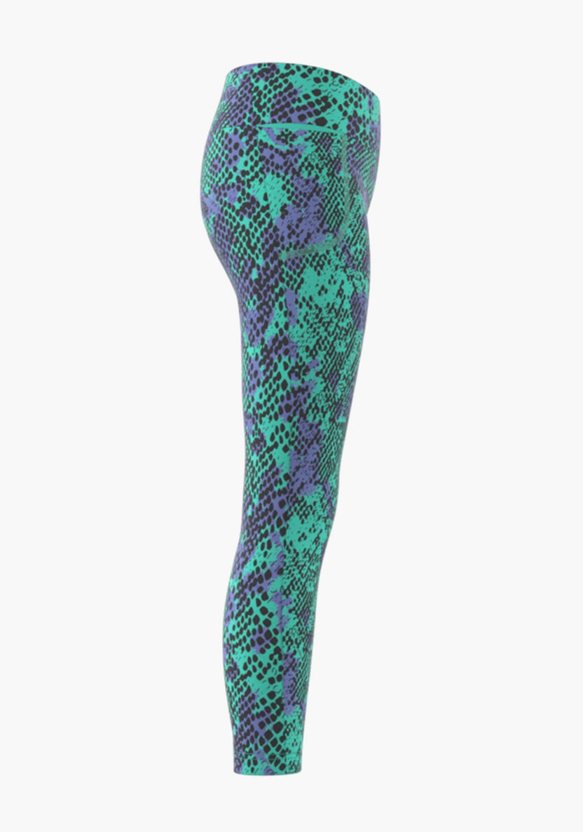 adidas All-Over Print Leggings with Elasticated Waistband-Bottoms-image-2