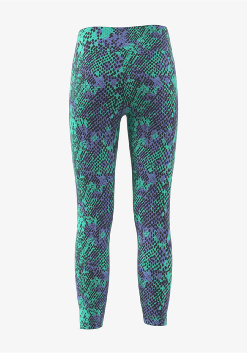 adidas All-Over Print Leggings with Elasticated Waistband-Bottoms-image-3