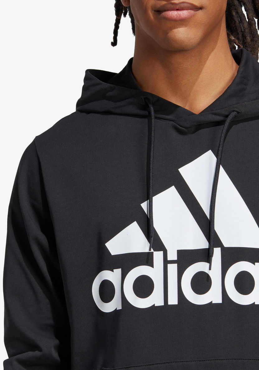 Adidas Logo Print Sweatshirt with Hood-Hoodies & Sweatshirts-image-4