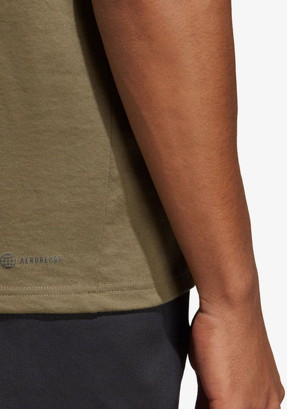 Adidas Logo Print Crew Neck T-shirt with Short Sleeves-T Shirts & Vests-image-4
