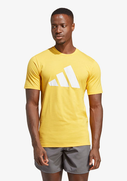 Adidas Logo Print T-shirt with Short Sleeves-T Shirts & Vests-image-0