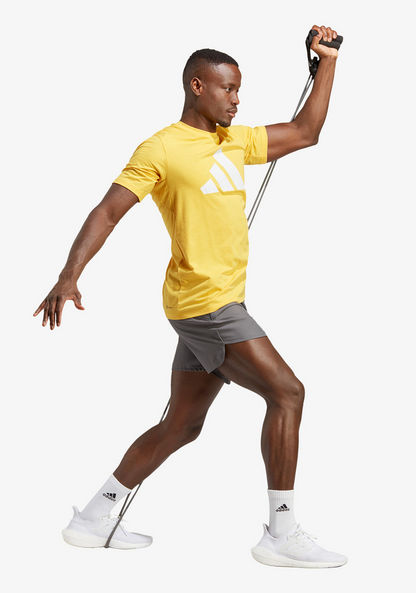 Adidas Logo Print T-shirt with Short Sleeves-T Shirts & Vests-image-2