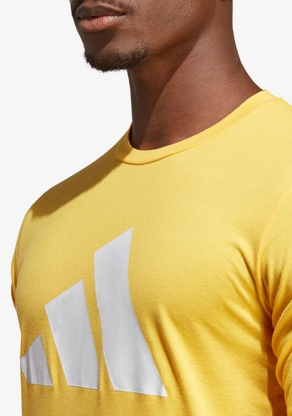 Adidas Logo Print T-shirt with Short Sleeves-T Shirts & Vests-image-3