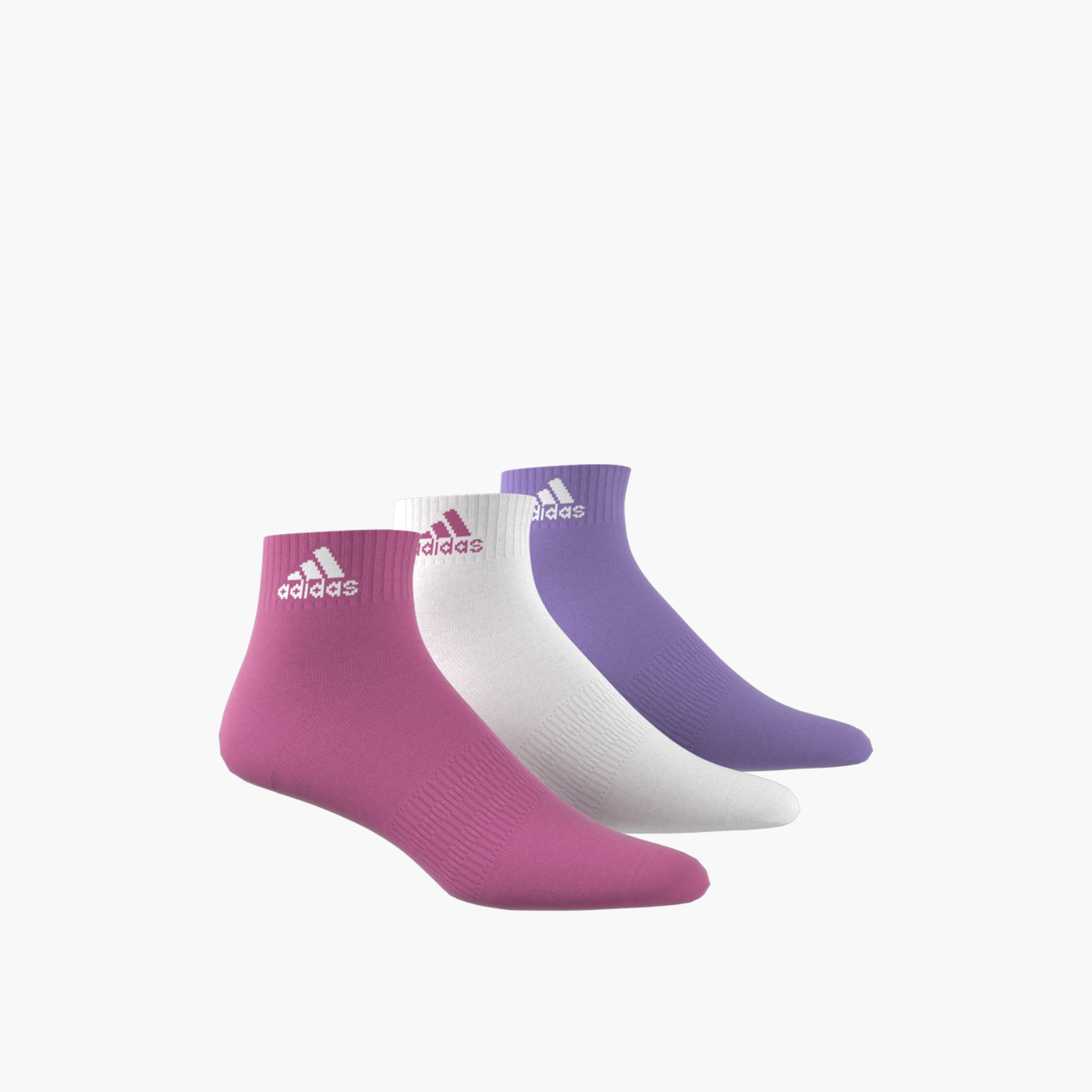 adidas Logo Print Ankle Length Sports Socks - Set of 3-girls-accessories-socks-image-3