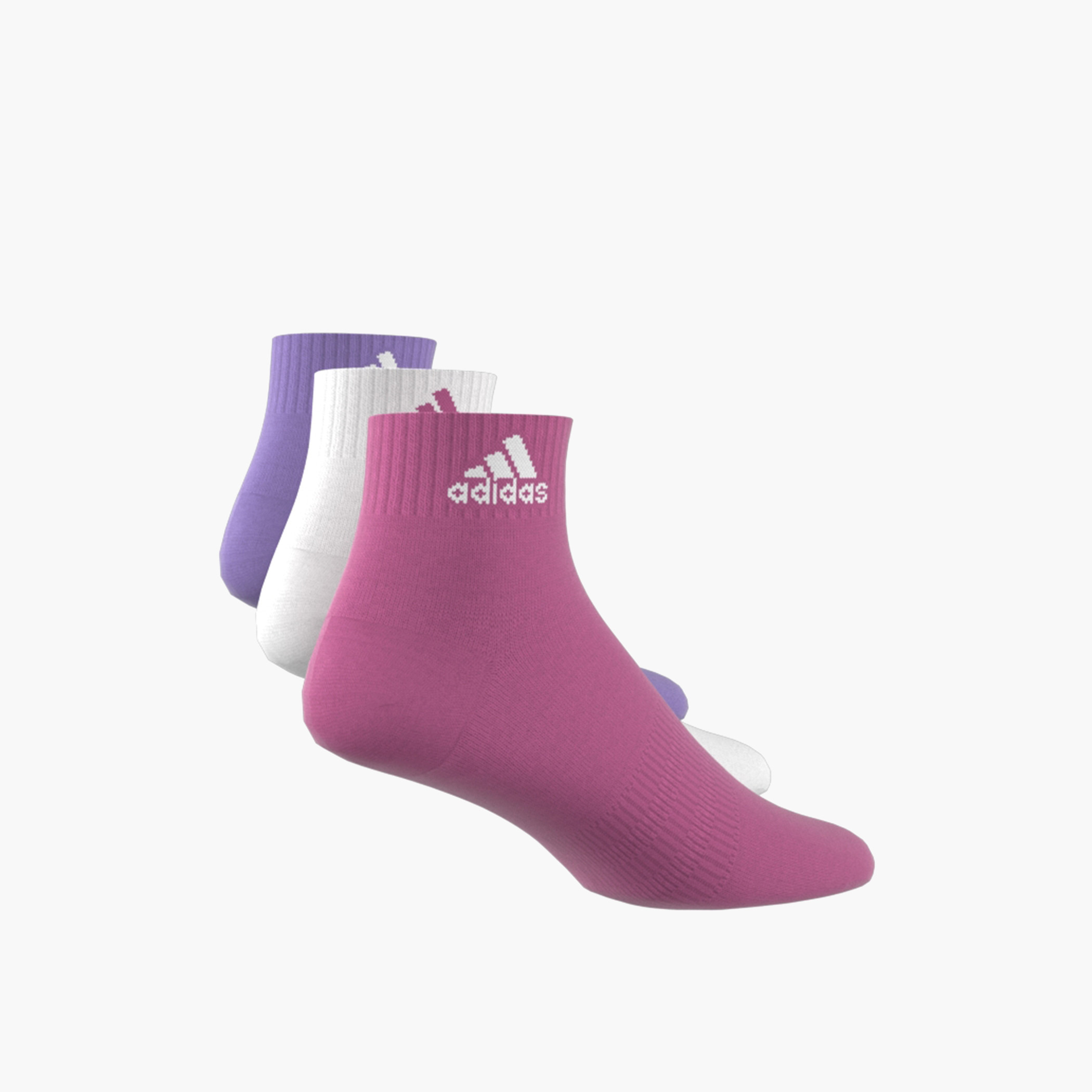 adidas Logo Print Ankle Length Sports Socks - Set of 3-girls-accessories-socks-image-4