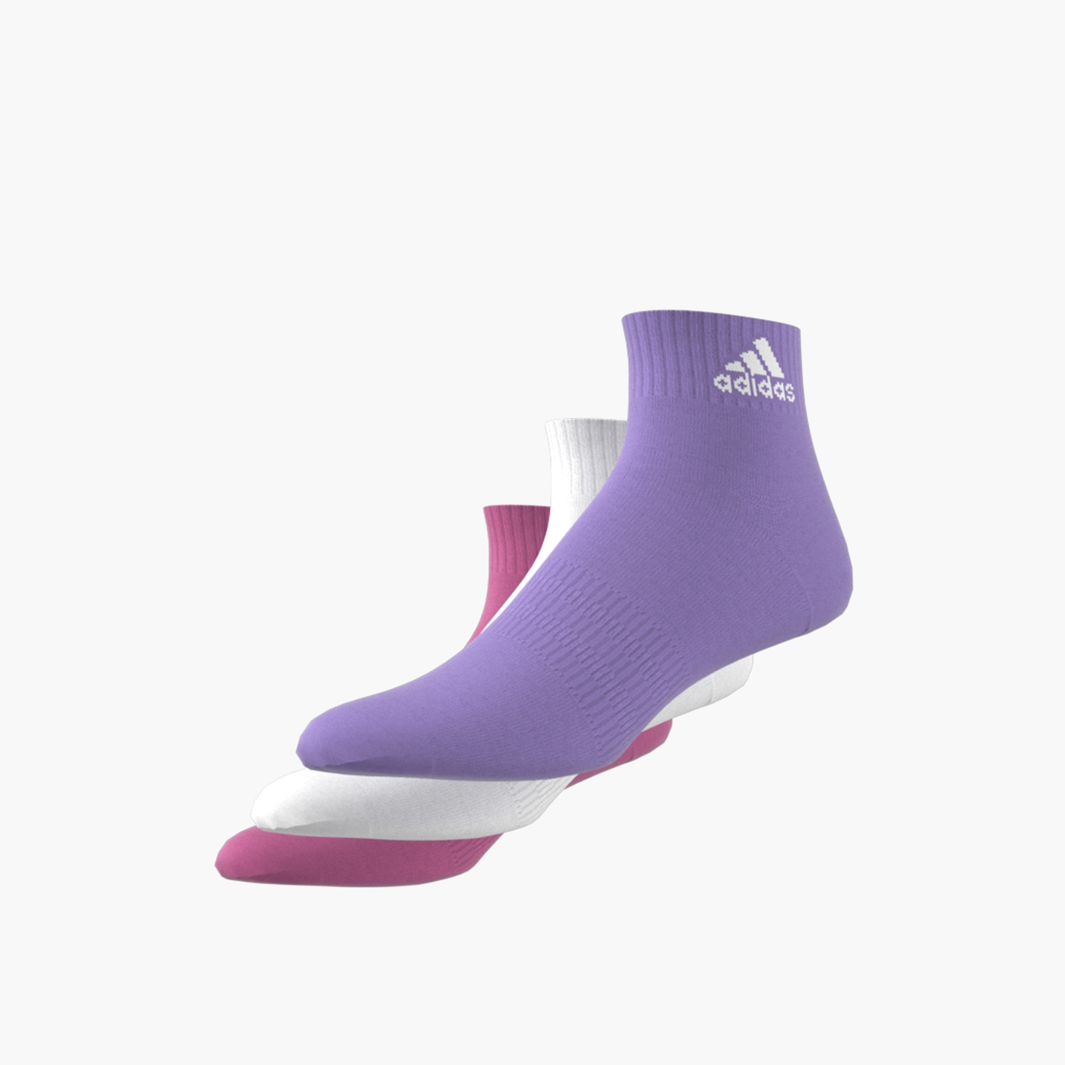 adidas Logo Print Ankle Length Sports Socks - Set of 3-girls-accessories-socks-image-8
