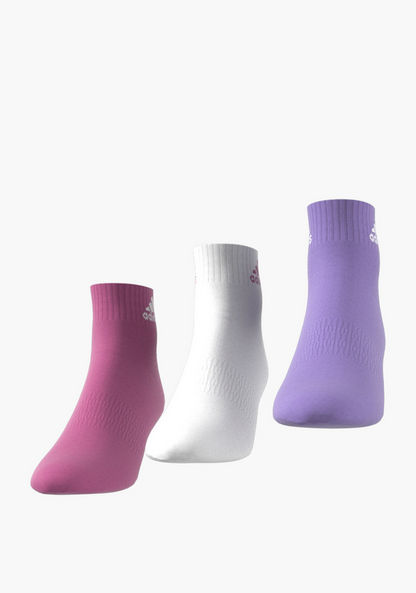 adidas Logo Print Ankle Length Sports Socks - Set of 3-Socks-image-8