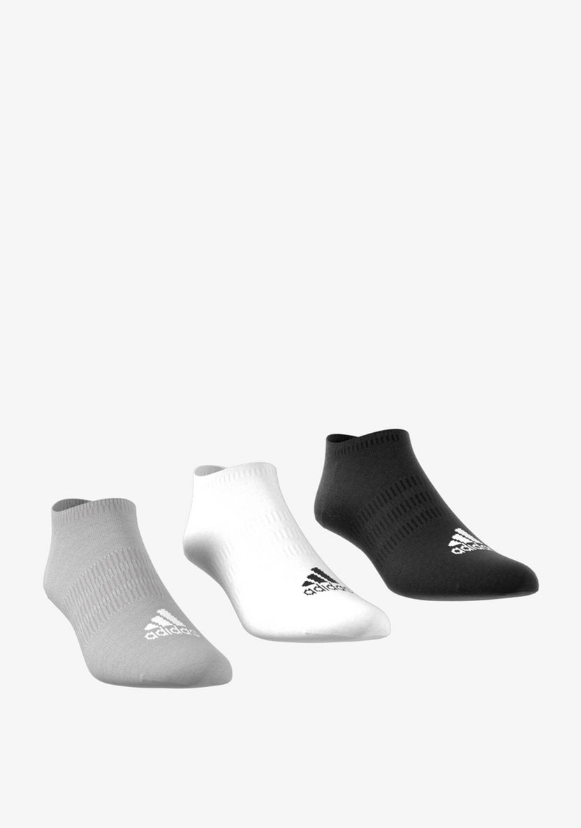 Adidas Logo Detail Ankle Length Sports Socks - Set of 3-Men%27s Socks-image-0