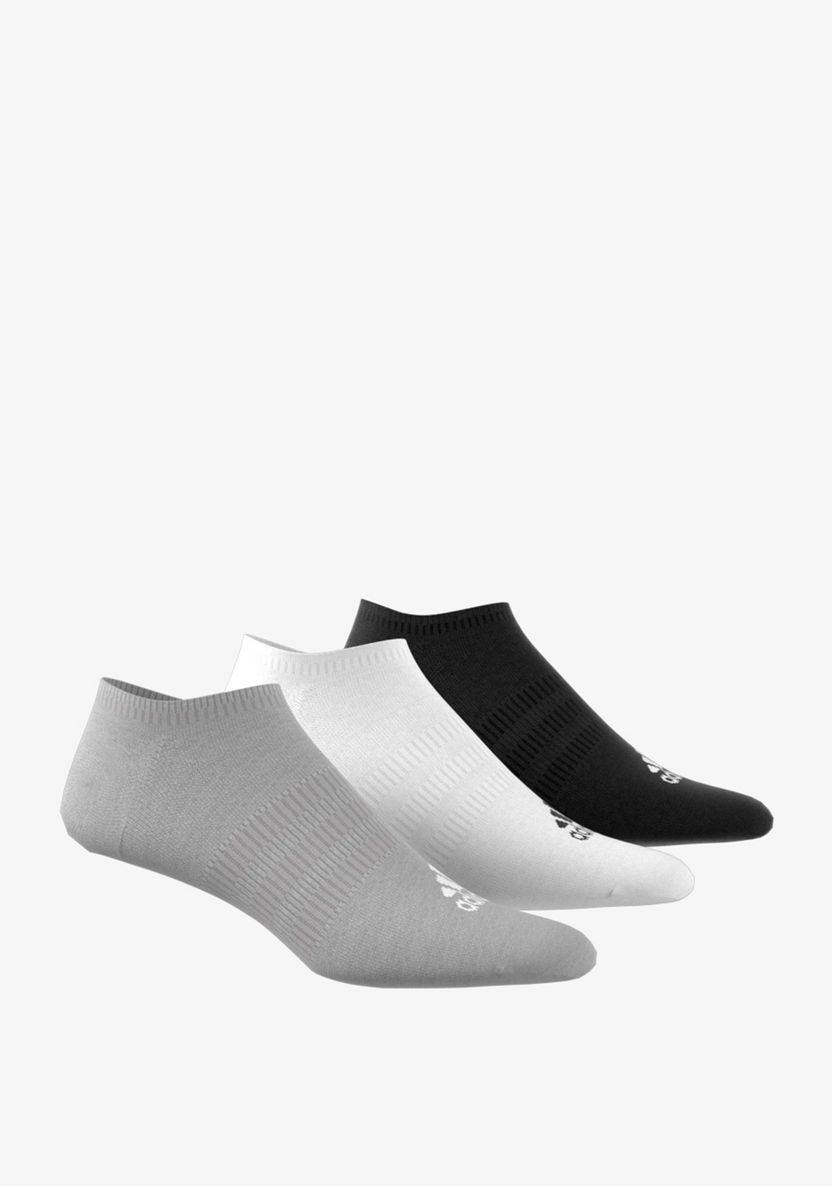 Adidas Logo Detail Ankle Length Sports Socks - Set of 3-Men%27s Socks-image-1