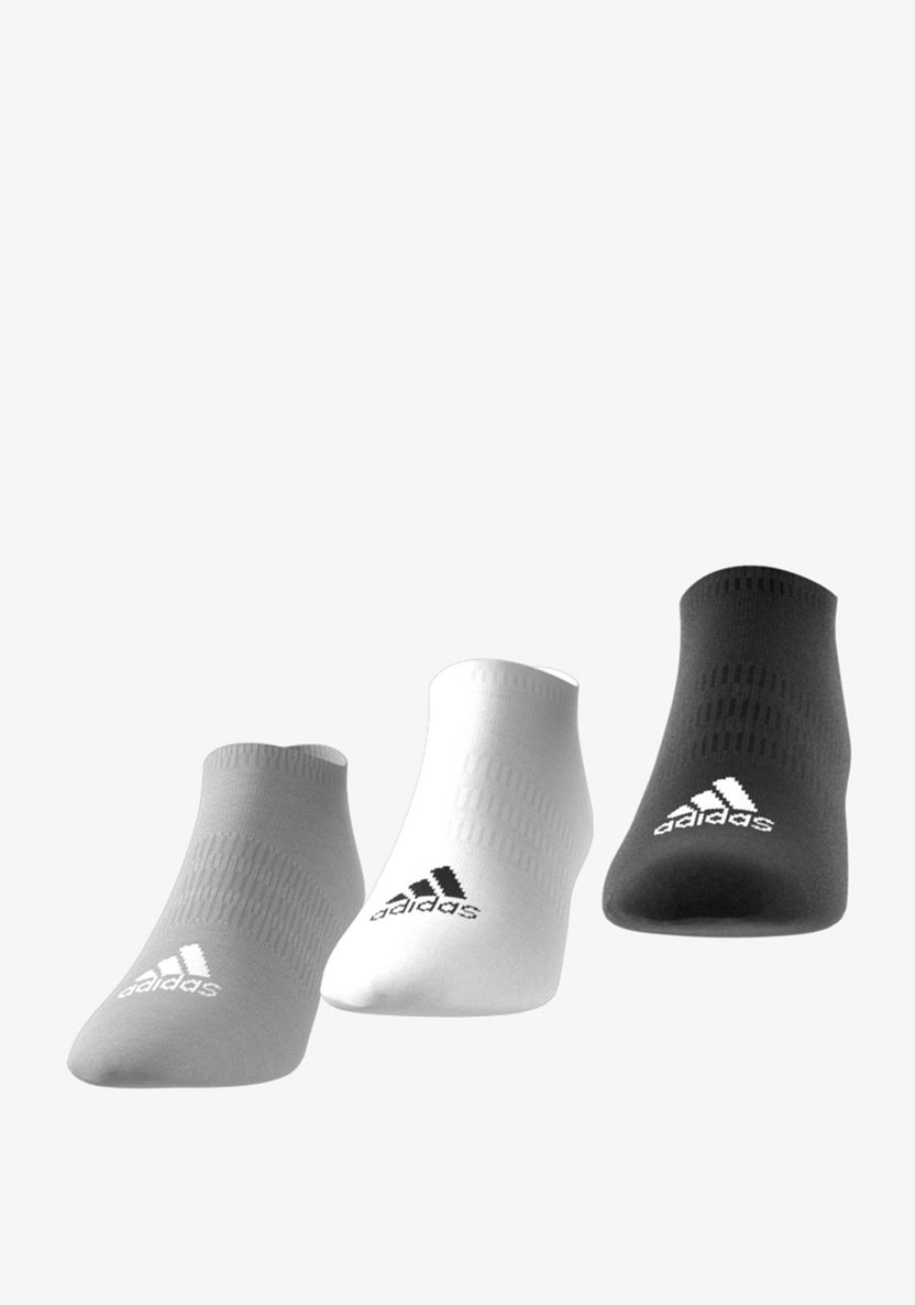 Adidas Logo Detail Ankle Length Sports Socks - Set of 3-Men%27s Socks-image-3
