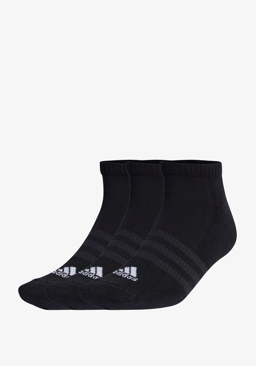 Adidas Logo Detail Ankle Length Sports Socks - Set of 3-Men%27s Socks-image-0