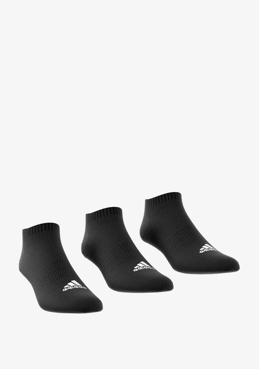 Adidas Logo Detail Ankle Length Sports Socks - Set of 3-Men%27s Socks-image-1