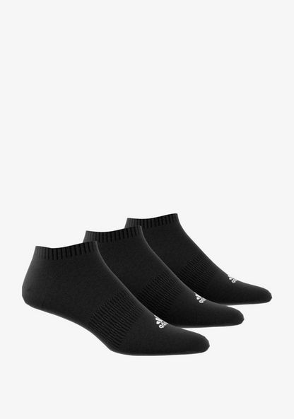 Adidas Logo Detail Ankle Length Sports Socks - Set of 3-Men%27s Socks-image-2