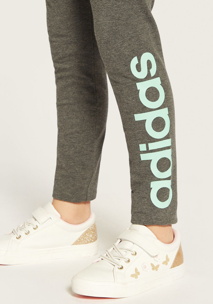 adidas Logo Print Leggings with Elasticated Waistband-Leggings-image-2