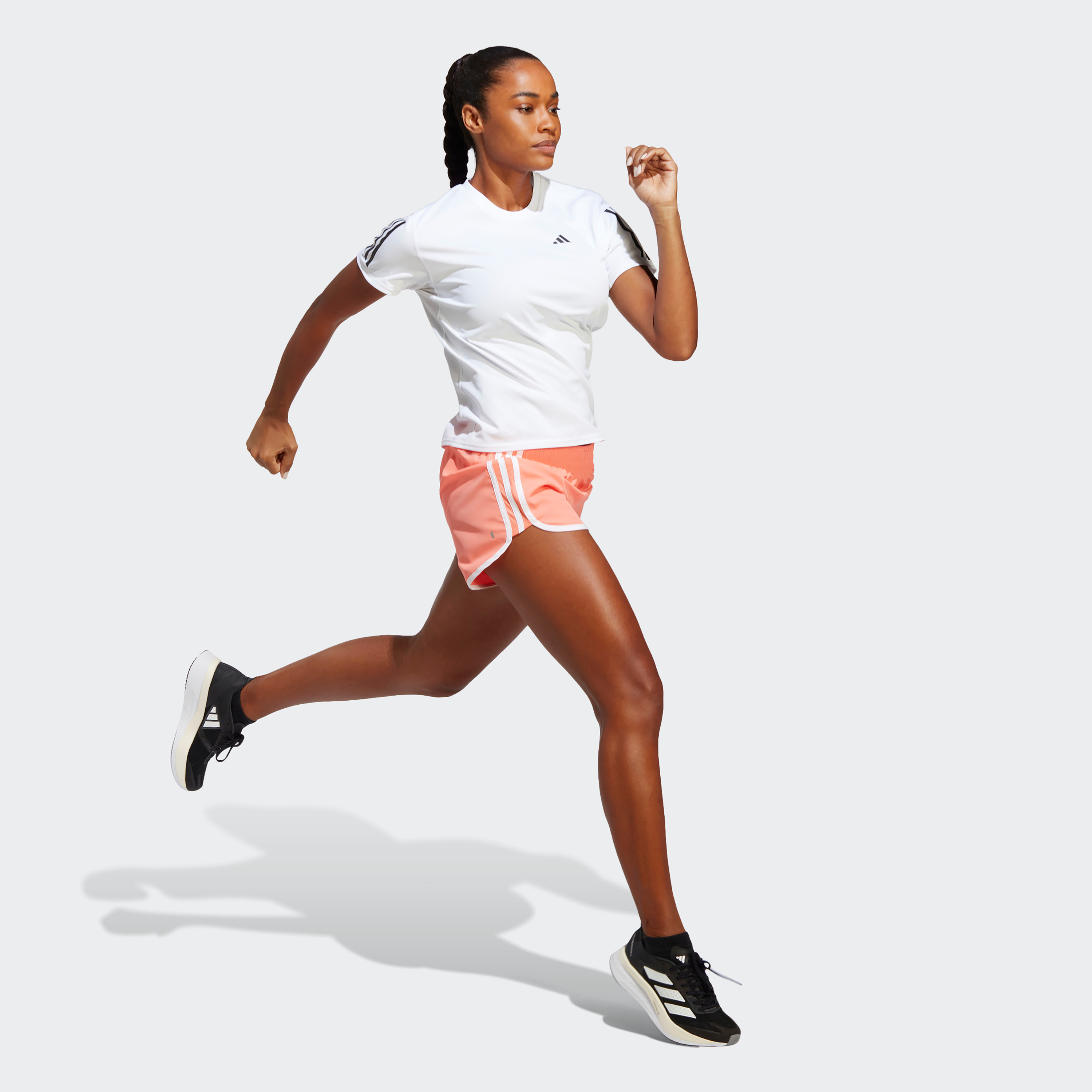 Adidas Own The Run Women 3 Stripe T Shirt-sports-women-clothing-tshirtsandvests-image-2