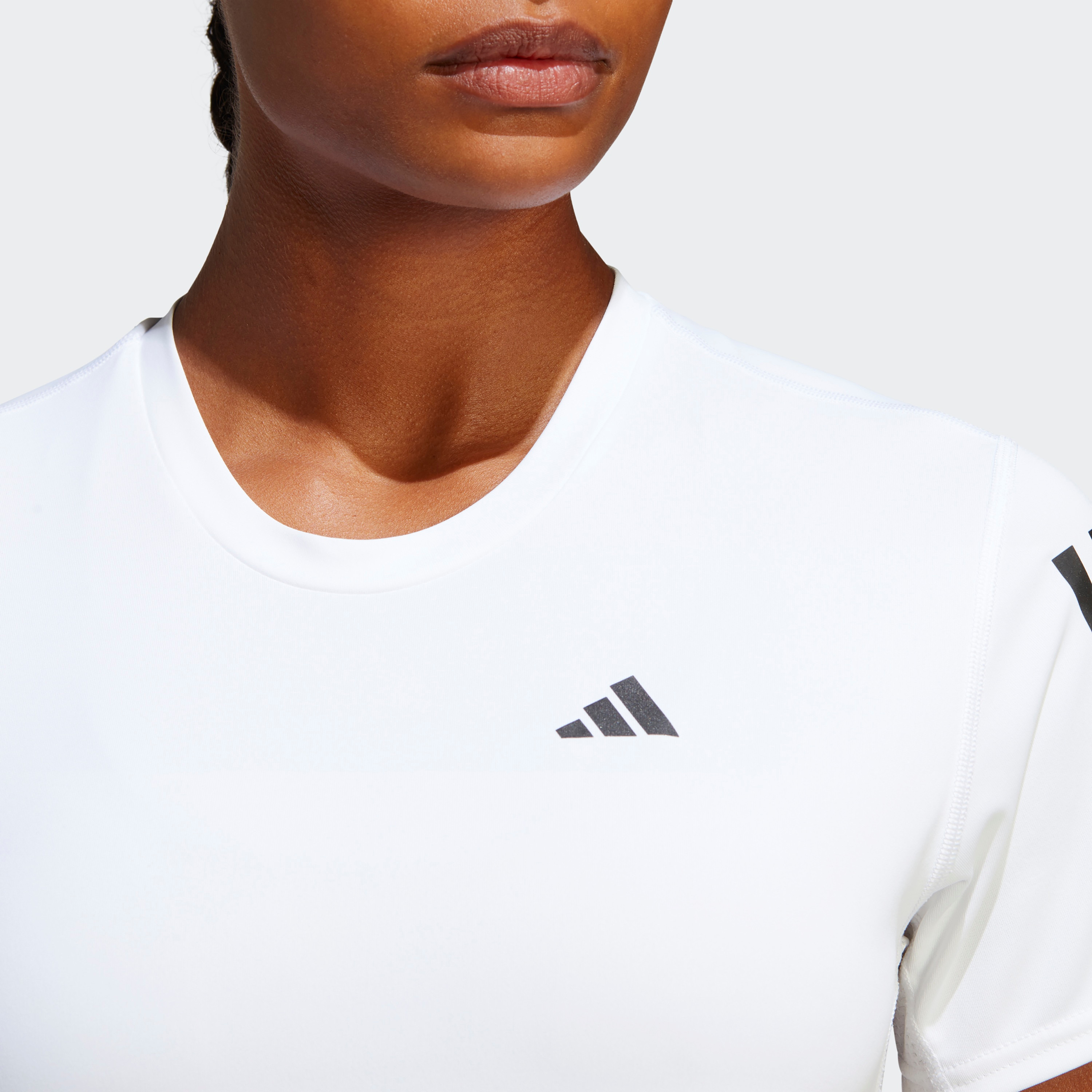 Adidas Own The Run Women 3 Stripe T Shirt-sports-women-clothing-tshirtsandvests-image-3