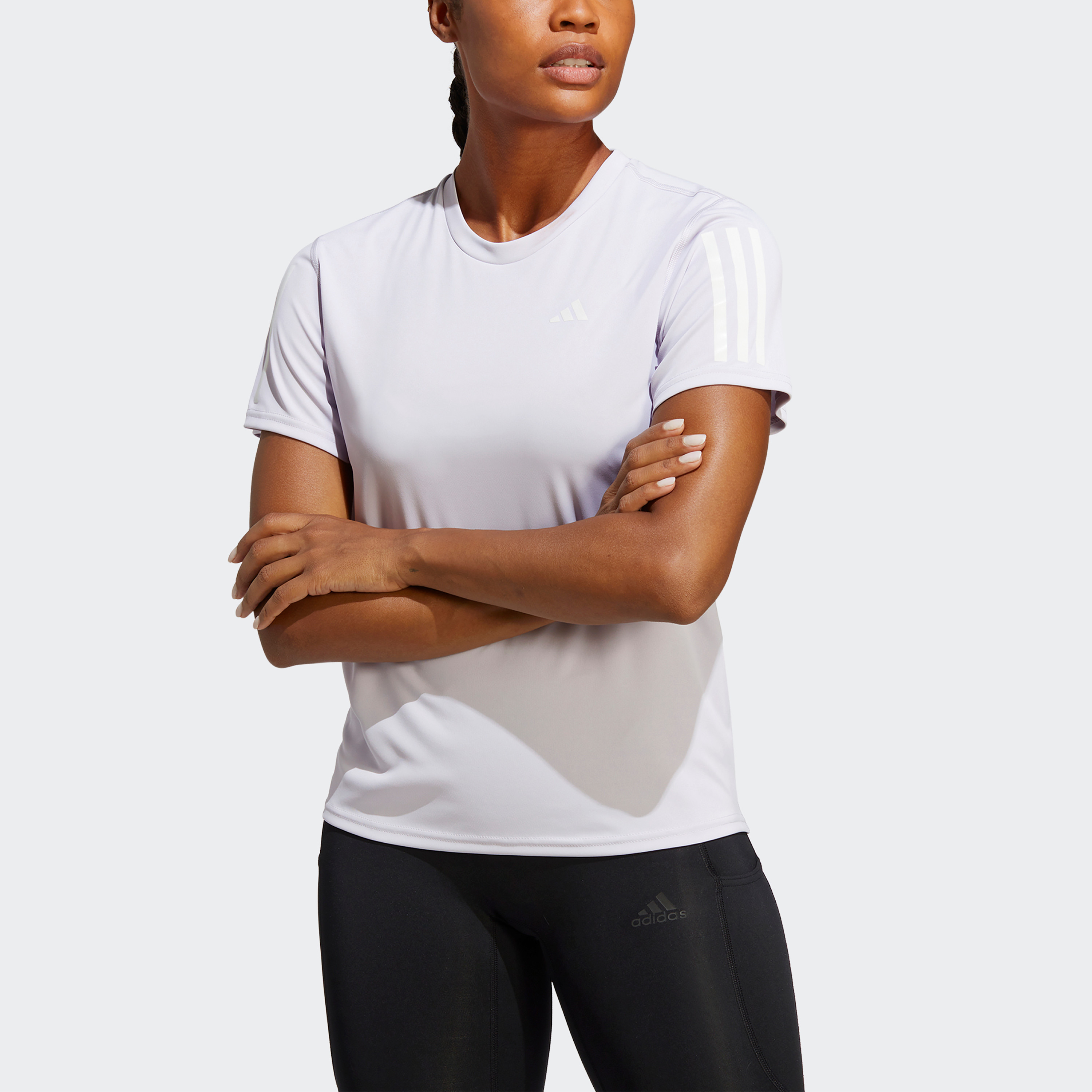 Adidas Own The Run Women 3 Stripe T Shirt-sports-women-clothing-tshirtsandvests-image-7
