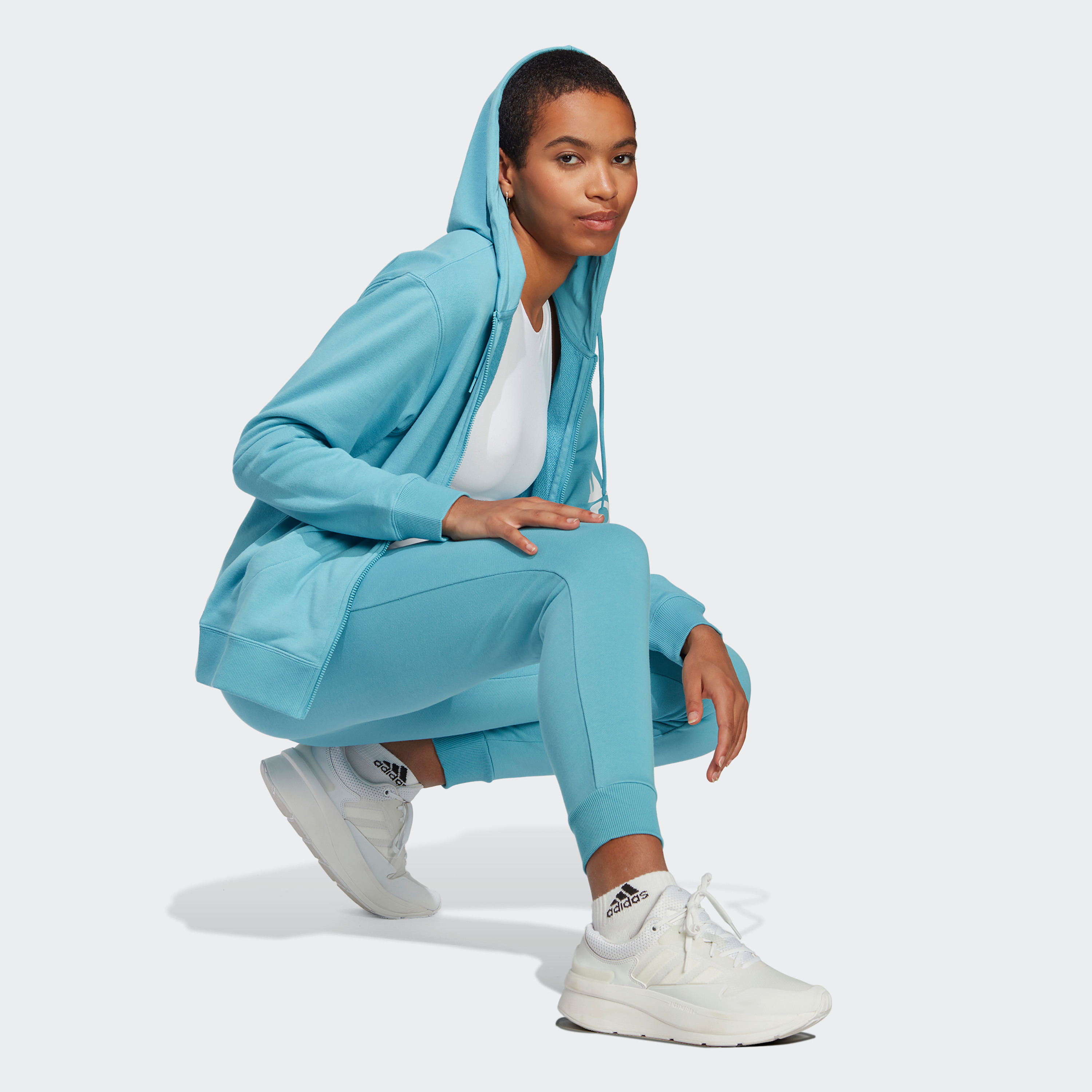  سراويل تحمل شعار فرنش تيري  سي اف للنساء من اديداس مخطط-women-clothing-bottoms-joggers-image-2