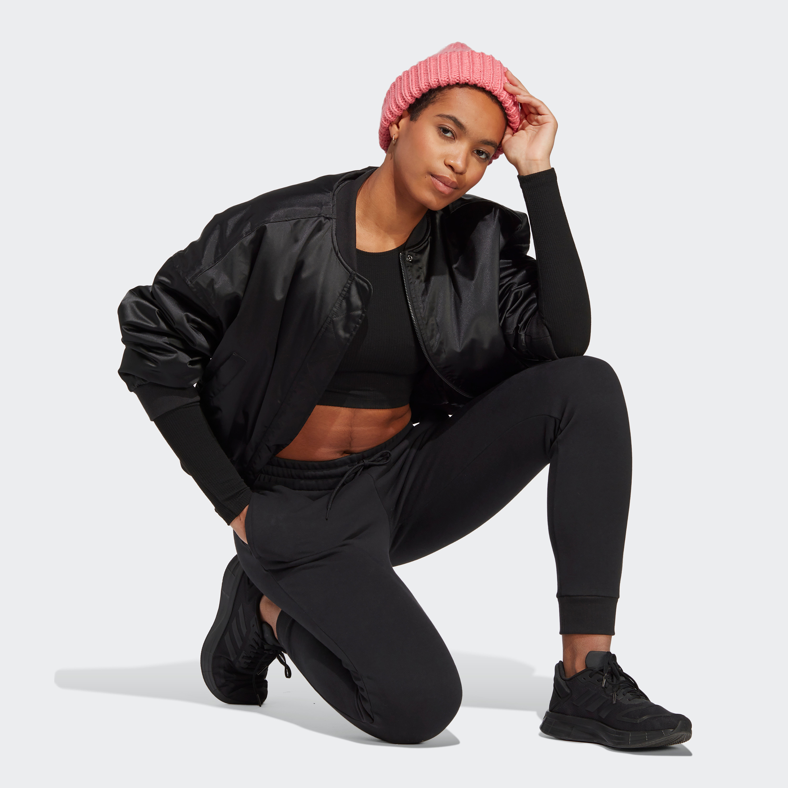  بنطلون تحمل شعار فرنش تيري  سي اف للنساء من اديداس مخطط-women-clothing-bottoms-joggers-image-2