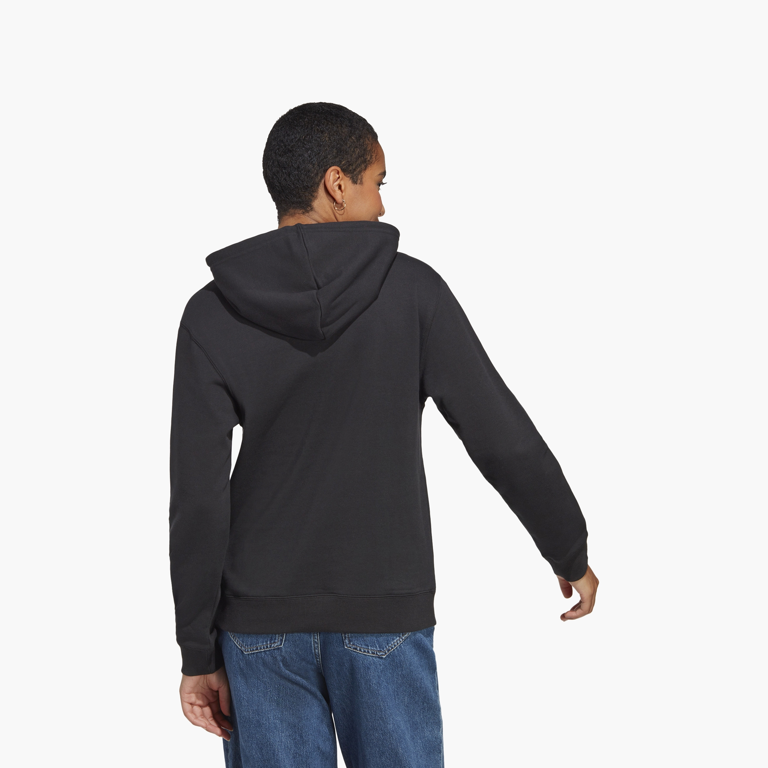 هودي اديداس اسينشالز للنساء بشعار كبير عادي ذو فرينش تيري IC6895 | OE-sports-women-clothing-hoodiesandsweatshirts-image-5