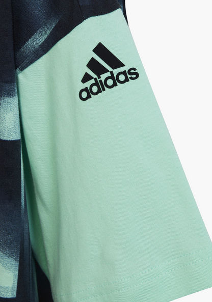 adidas Colourblock Round Neck T-shirt with Short Sleeves-Tops-image-3
