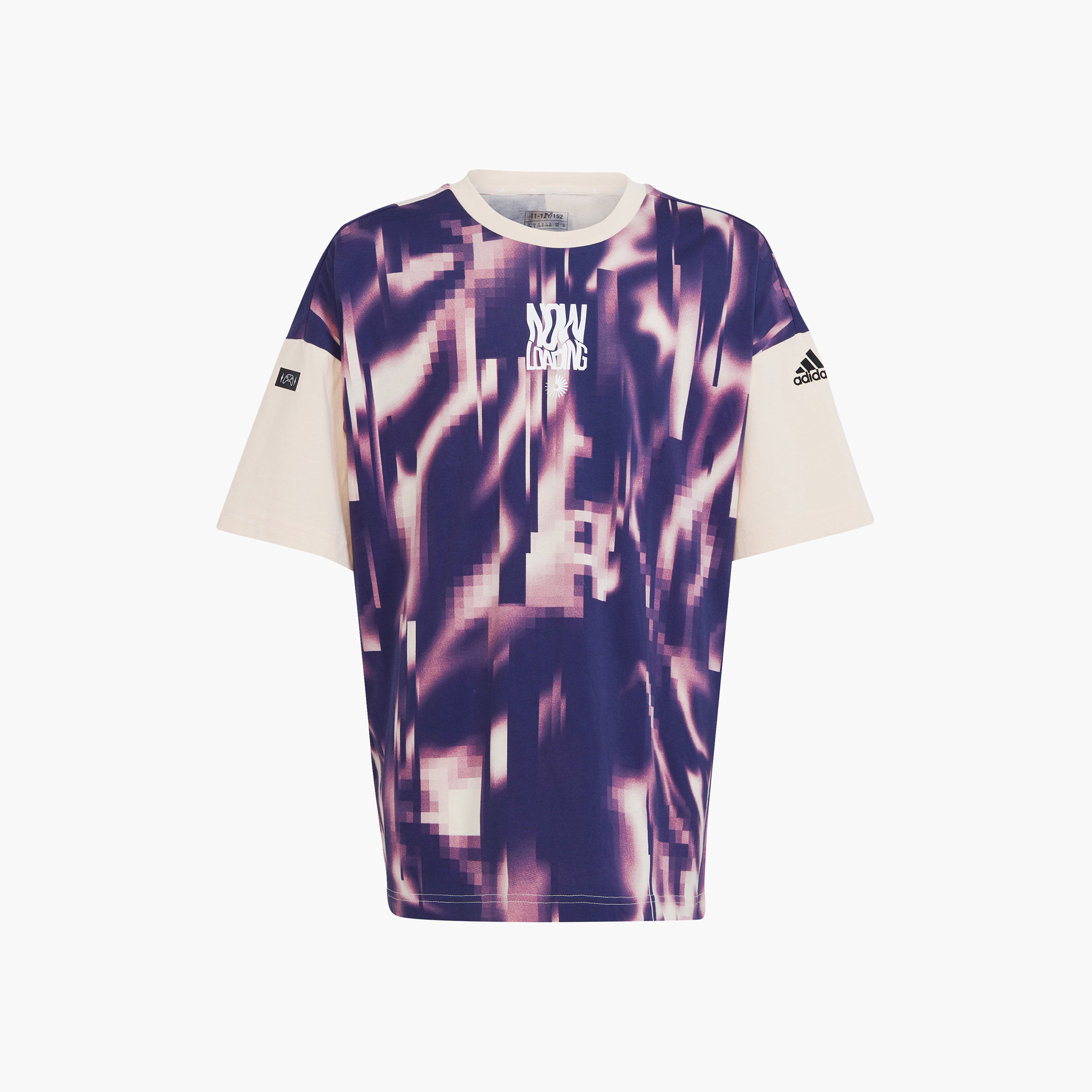adidas Graphic Print T-shirt with Crew Neck and Short Sleeves-sports-girls-clothing-tops-image-1