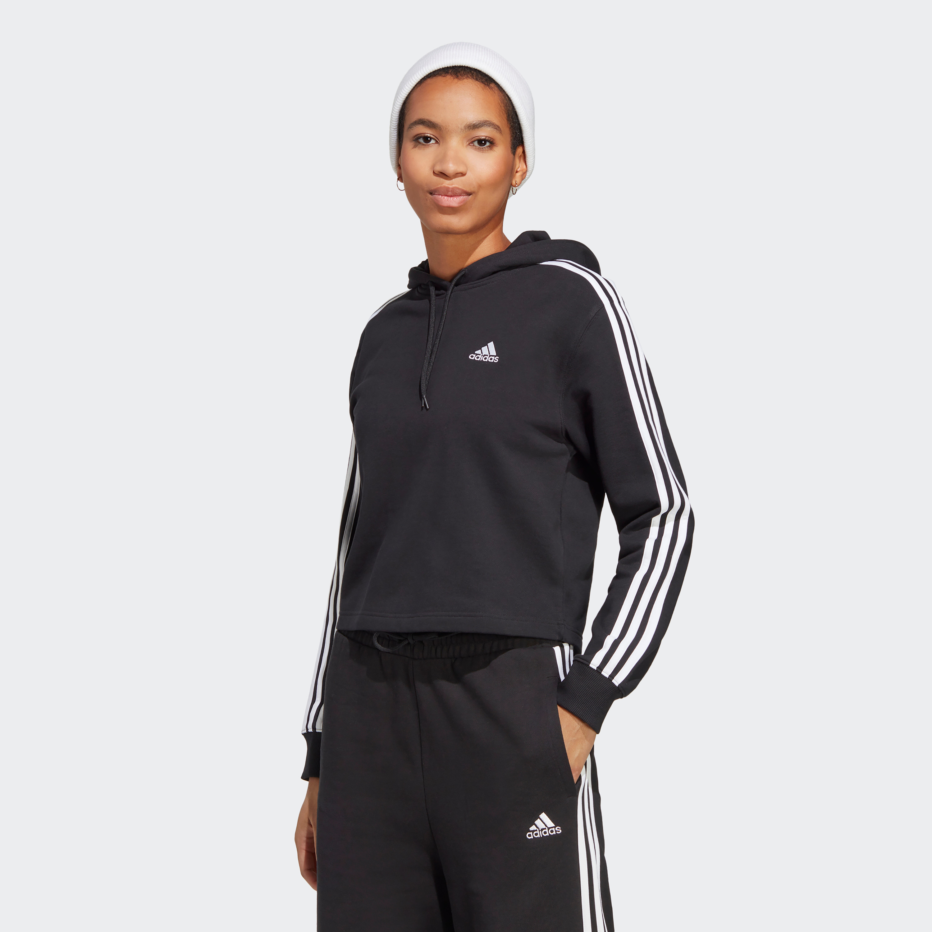  هودي فرينش تيري بي ال اتش دي بشعار للرجال من اديداس مزين بثلاثة أشرطة-sports-women-clothing-hoodiesandsweatshirts-image-1