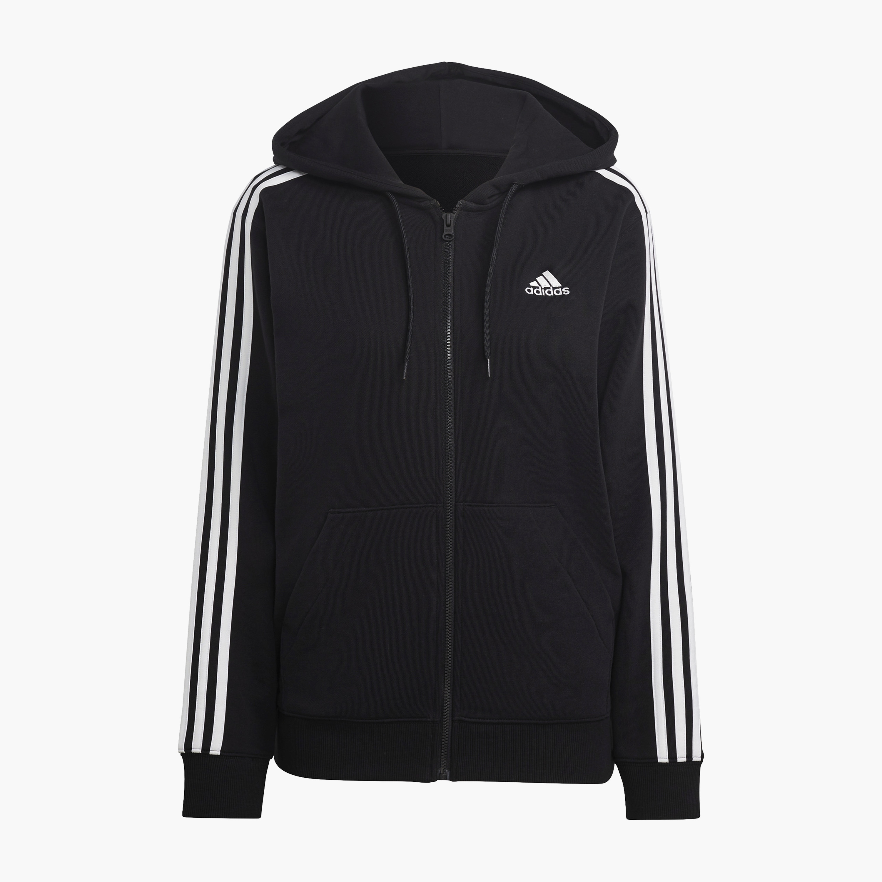 هودي أديداس إسينشالز 3-سترايبس ذو فرينش تيري بسحاب كامل عادي | OE-sports-women-clothing-hoodiesandsweatshirts-image-6