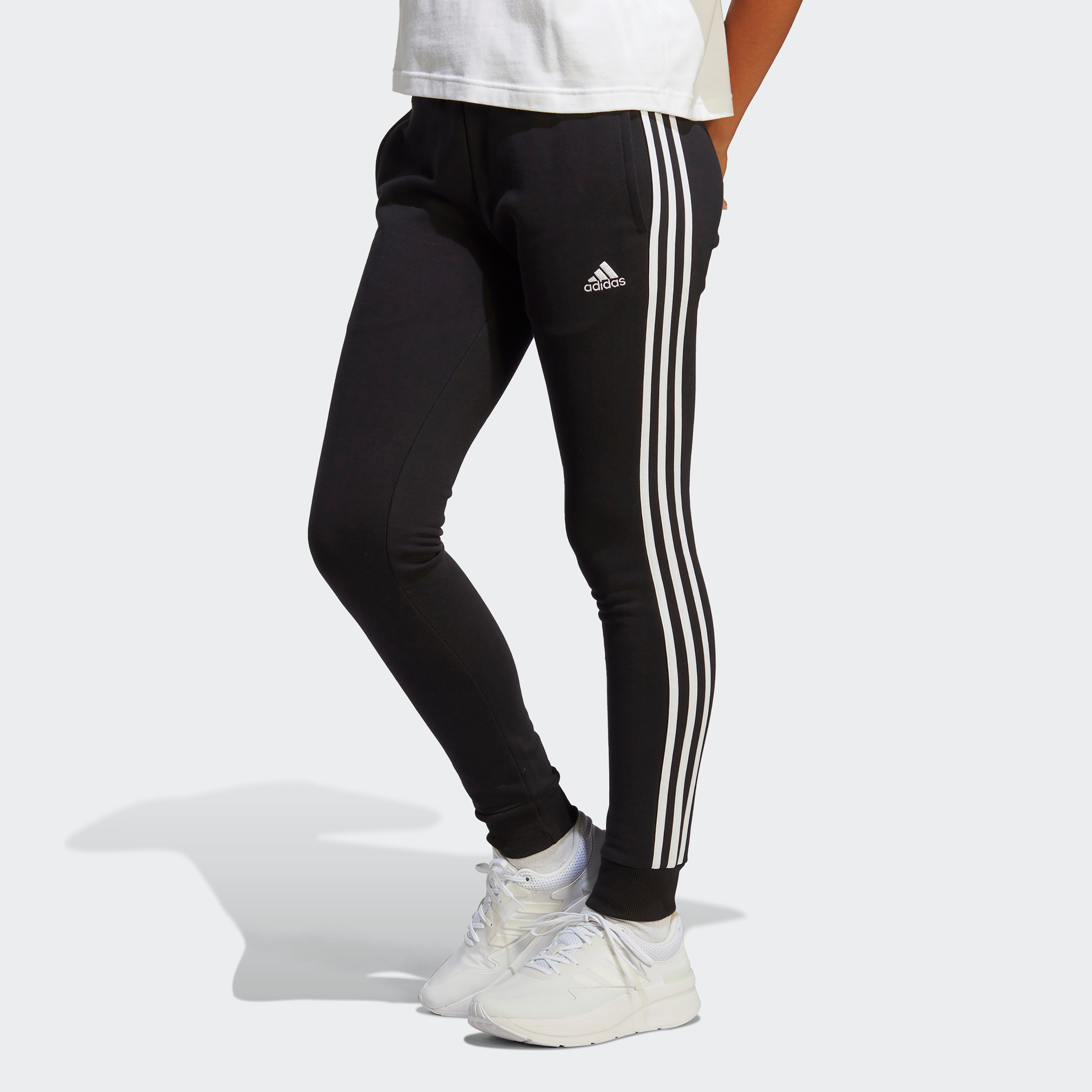 Adidas originals essentials best sale cuffed joggers in grey