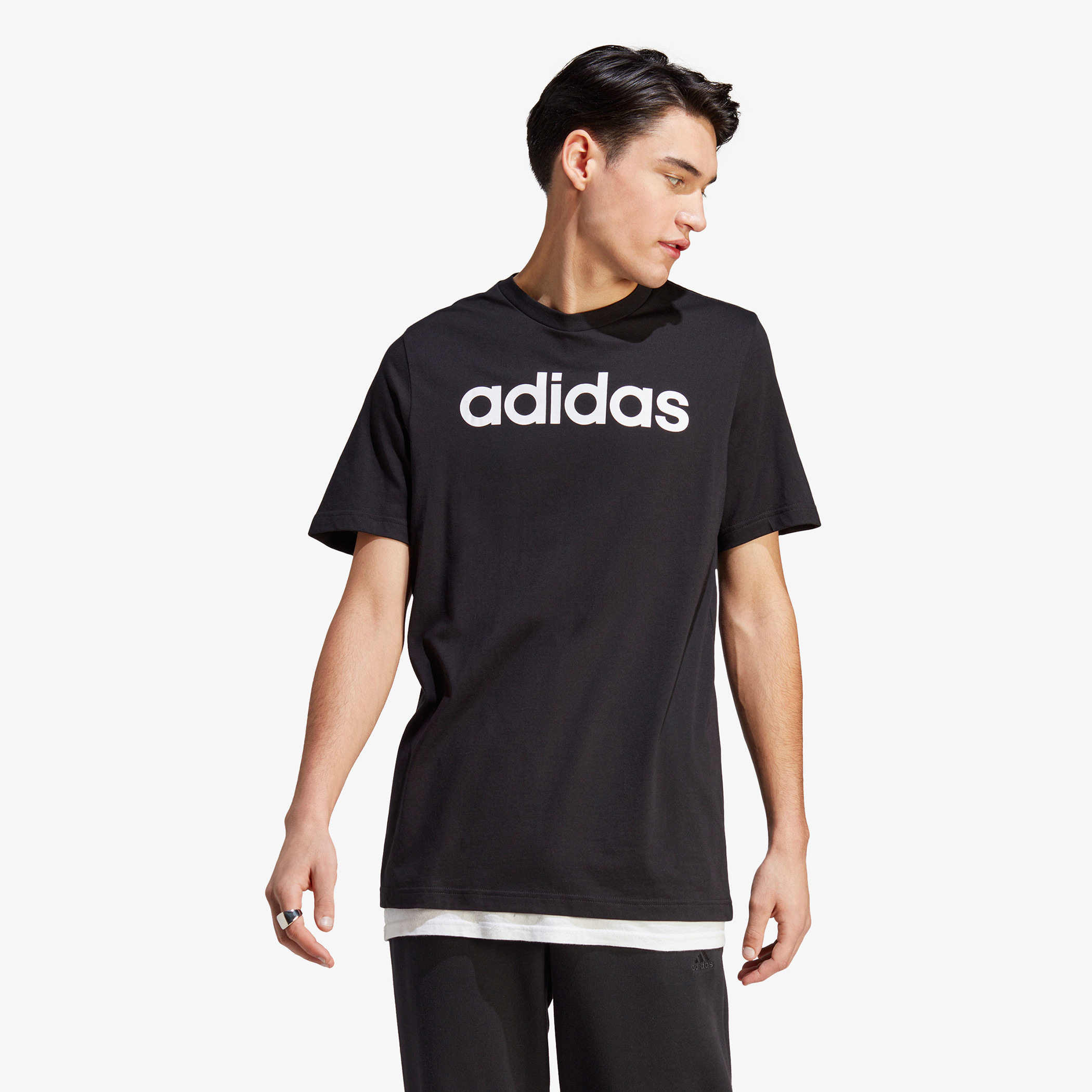 Adidas linear shop logo sweatshirt mens