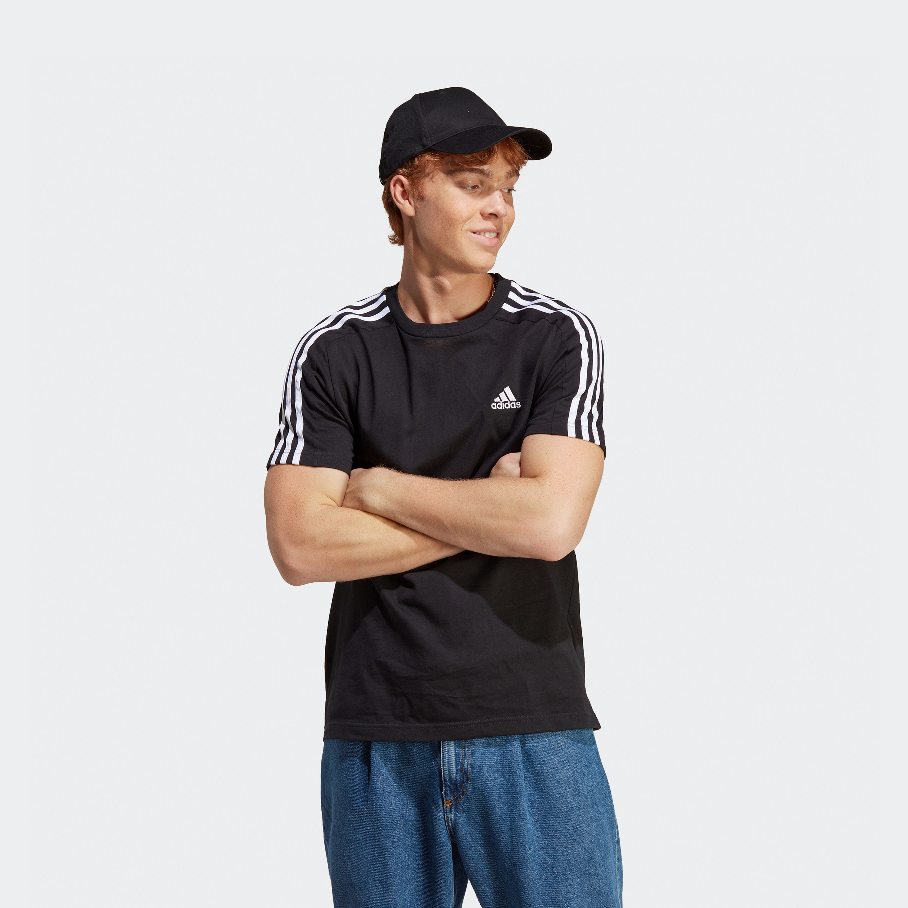أديداس - تي شيرت جيرسي ايسنشالز 3 خطوط IC9334-men-clothing-sportswearandactivewear-tshirtsandpolos-image-1