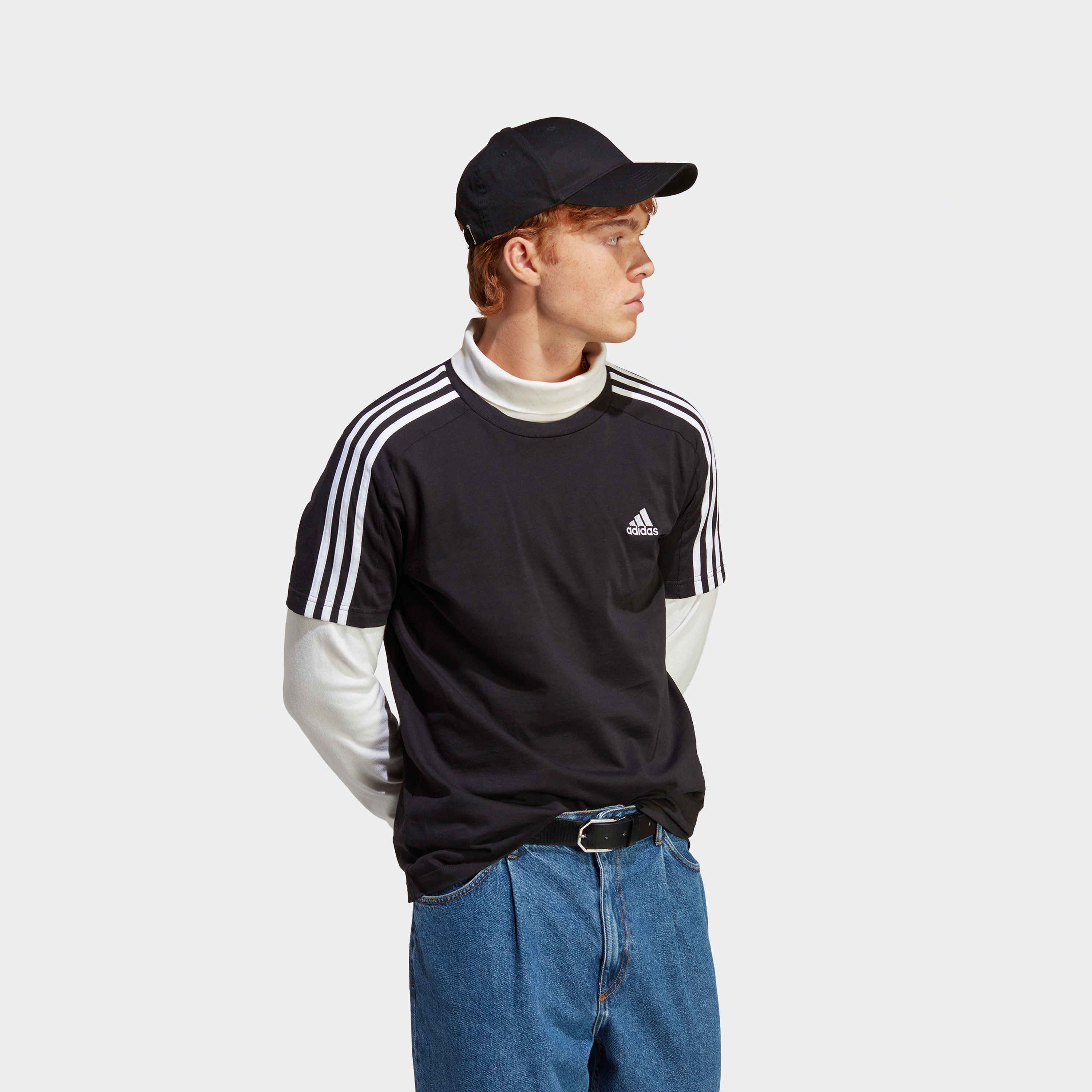 أديداس - تي شيرت جيرسي ايسنشالز 3 خطوط IC9334-men-clothing-sportswearandactivewear-tshirtsandpolos-image-4