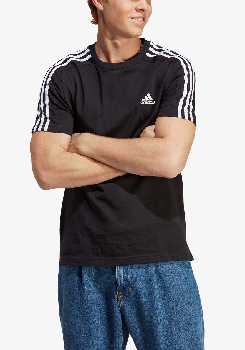 Adidas Stripe Detail Crew Neck T-shirt-T Shirts & Vests-image-2