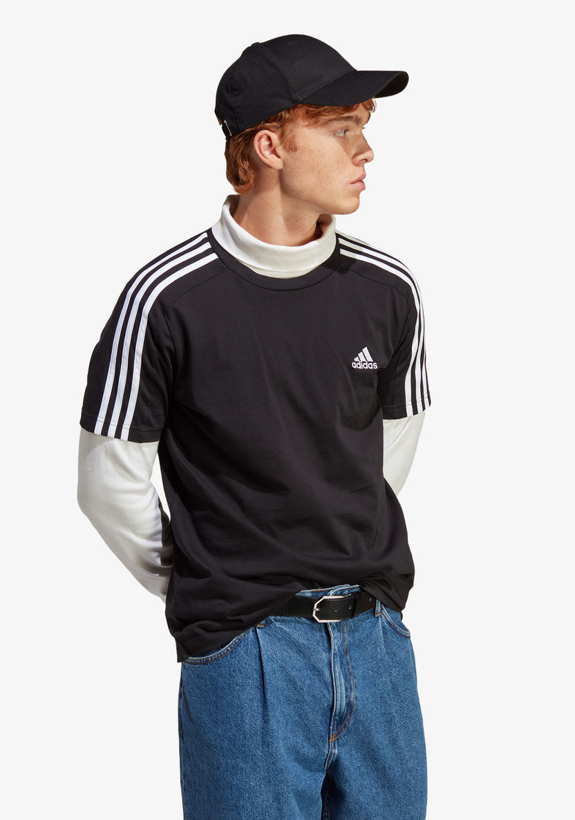 Adidas Stripe Detail Crew Neck T-shirt-T Shirts & Vests-image-5