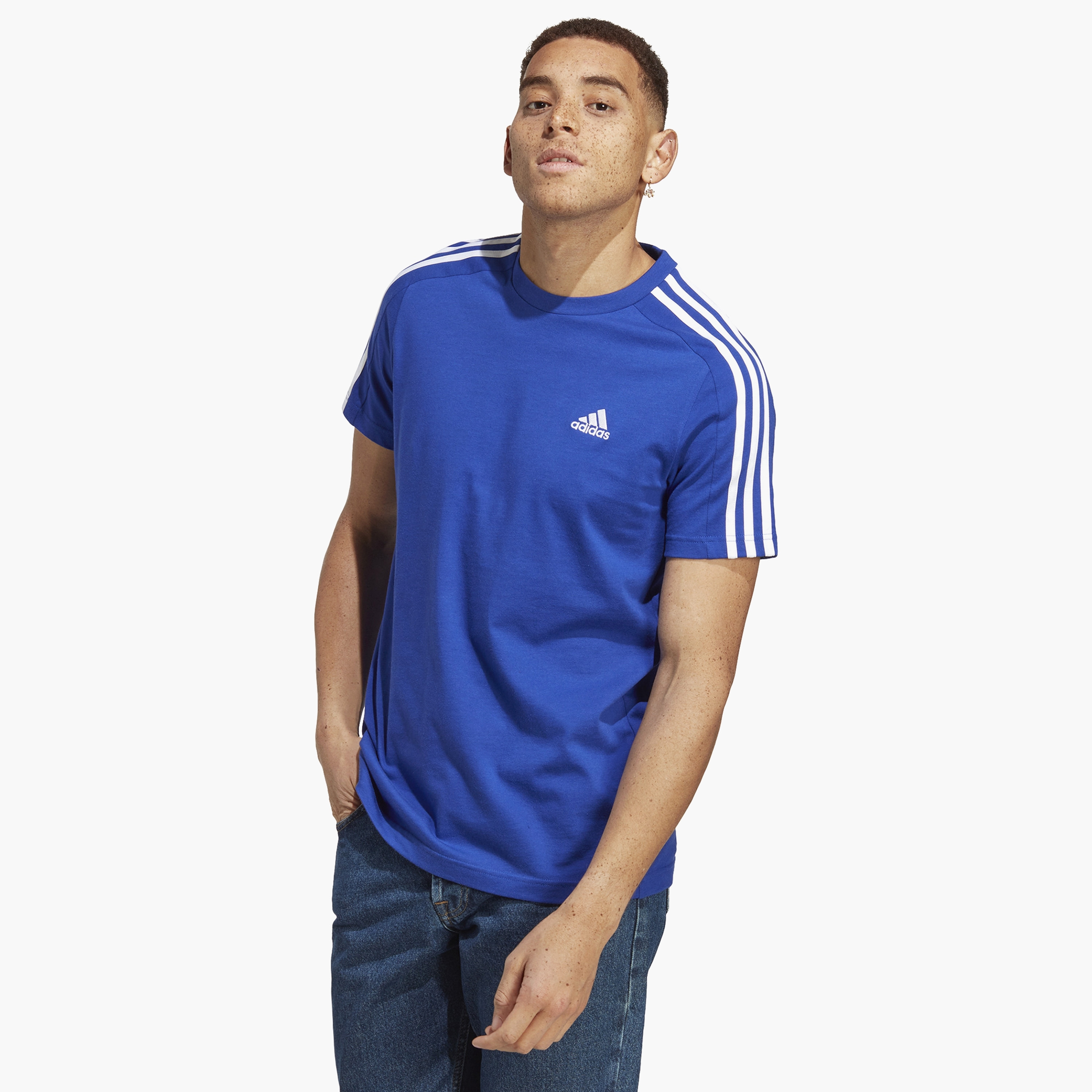 تيشيرت إسنشيالز جيرسيه 3 خطوط واحد للرجال من اديداس | OE-men-clothing-sportswearandactivewear-tshirtsandpolos-image-1